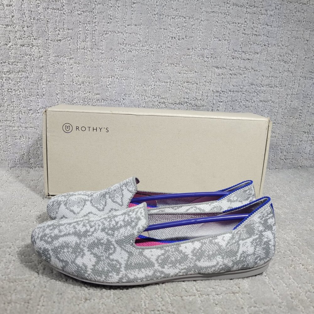 Rothy's The Loafer Ivory Grey Snake Women Size 7, 7.5, 8, 8.5, 9.5, 10, 11, 11.5 - Picture 4 of 11